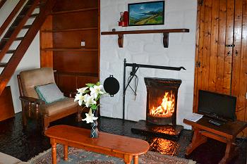Sitting area with TV and Fireplace